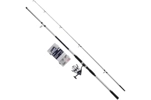 Shakespeare SALT Pier Pounder Combo Set, Fishing Rod and Reel Combo, Spinning Combo, Hard Case Tackle Box, Lures and End Tackle, Sea Inshore/Nearshore Fishing, Unisex, Blue & White, 3m | 112-225g