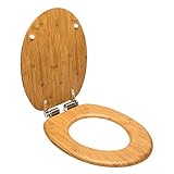  eSituro STS0074 Toilettensitz Absenkautomatik MDF Holz WC Sitz Klodeckel mit Zink verchromt Scharniere inkl. Montagematerial