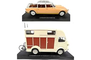 OPO 10 - Lot de 2 Voitures Compatible avec Citroen ID 19 Break + Type H Van Heuliez Hy/Hachette Collection 1/24 (CIT02+03)