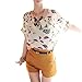 TOPTIE Women's Short Sleeve Chiffon Top T-shirt Blouses, Various Design - Stripe,M