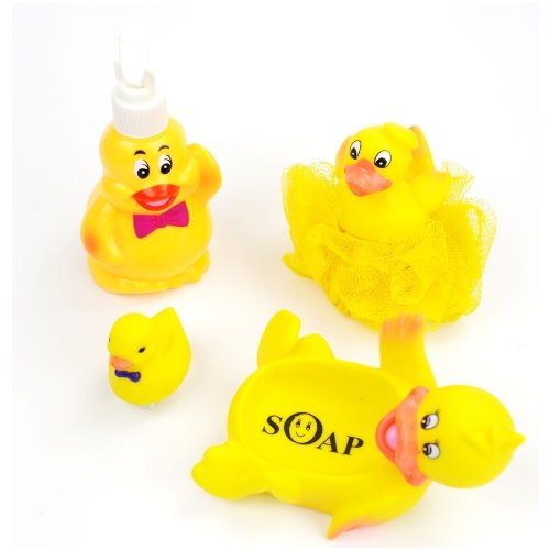 Preisvergleich Produktbild Badeente Set Badetiere Badefiguren Seifenspender Seifenablage Badespielzeug