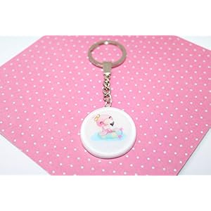 Flamingo im Schwimmreif . Zuckersüßer Schlüsselanhänger . Summertime