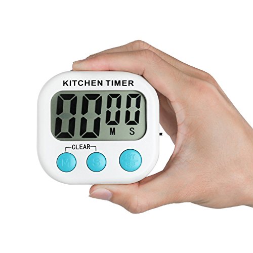 Giancomics® Küchentimer mit AAA Batterie, Groß LCD Display und Magnet Erinnerung Alarm Stoppuhr für Kochen, Backen, Spiele, Sport, Yoga und Büro (Blau-Lautstärkeeinstellung) - 8