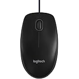 Logitech B100 Maus mit Kabel, USB-Anschluss, 800 DPI Optischer Sensor, 3 Tasten, Für Links- und Rechtshänder, PC/Mac/Chromebo