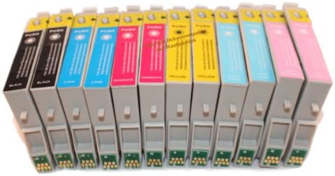 WANTMOREINK 12 MultiPack Compatible Ink Cartridges (2 SETS) For Epson Replaces T0801 T0802 T0803 T0804 T0805 T0806 T0807 (Replaces 801 802 803 804 805 806)Supplied By Delcomcomputers &amp; Wantmoreink