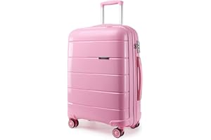 KONO 55cm/65cm/74cm Valigia Rigida Leggera Polipropilene Trolley con TSA Lucchetto e 4 Ruote Girevoli