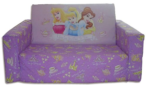 Disney Designs Cloth/ Foam Flip Out Sofa Princess Tea Party with Material Finish, 70 x 45 x 35 cm, 1-Piece, Purple