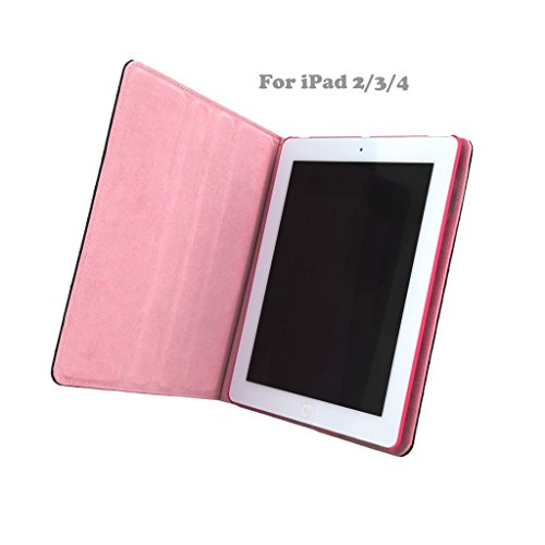 iPad Hülle, iPad 2/3/4 Schutzhülle, für Apple iPad 2, iPad 3, iPad 4 Fashion PU Leder KRONE Design Bling Schutz Smart Ständer Schutzhülle mit Auto Wake/Sleep schwarz schwarz - 3