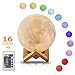 Produktbild LED Mond Lampe, GREEMPIRE 16 Mondlicht Lampe Farbwechsel Modus Nachtlampe Stimmungslicht Tischleuchte mit Fernbedienung Control Geschenke für Kinderzimmer Schlafzimmer Wohnzimmer Weihnachten