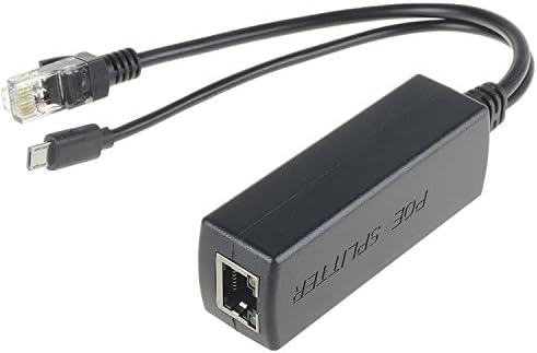 DSLRKIT Gigabit Ethernet Active PoE Splitter 5V Micro USB ASUS Tinker Development Board, Raspberry Pi B B+ 2 3 (pack of 12)
