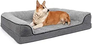 DogBaby Dog Bed for Small Dogs, Washable Pet Sofa Bolster Bed with Removable Cover & Orthopedic Foam, 28
