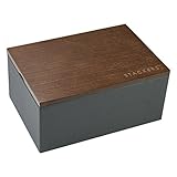 Stackers Herren Mini-Uhren-Box mit Deckel in Holzoptik, Grau