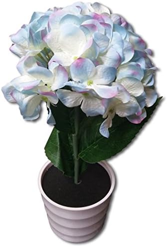 Penfly LED Wireless Solar Power Decorative Artificial Flowers Pot Plant Landscape Light Night Lamp Outdoor Garden Yard Pathway Lawn Grassland Blue