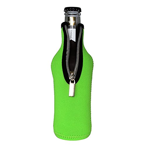 AsiaLONG Bier Flasche Kühler 6 Stück Neopren isoliert klappbar Reißverschluss Flasche Kühler Keep Ihr Getränk für 330 ml Wasser Bier Cider Getränk gekühlt - 9