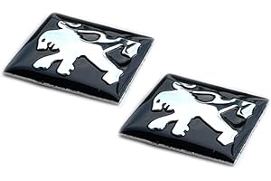 SIXYEAR SVV 2 adesivi 16 x 16 mm. Adatto per auto Peugeot con logo automobilistico. Per chiavi, telecomando, ecc. Adesivi quadrati con emblema (16 x 16 mm Peug. 2 pezzi)