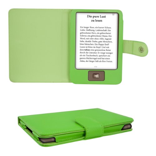 kwmobile Flip Hülle Case für Tolino Shine / Page - eReader Tasche Schutzhülle Cover Kunstleder Bookstyle in Grün