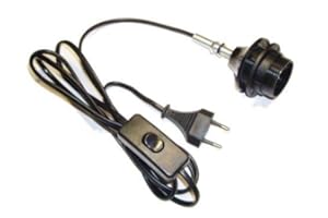 AONELAS Fassung E27 - Set: Kabel, Gewinde &Fassung - schwarz - Hanna's Laden - Fassung für Lampe mit Kabel - unmontierte Fassung zur Selbstmontage DIY - inkl. Montageanleitung