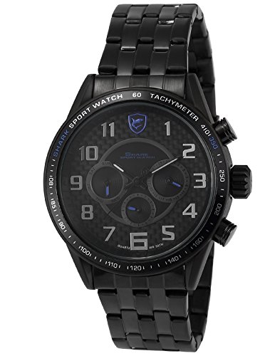 Shark Herren Edelstahl Armband Datumanzeige Quarzuhr Sport SH367