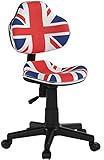 hjh OFFICE 670932 chaise de bureau pour enfants KIDDY GTI-2 drapeau Grande-Bretagne