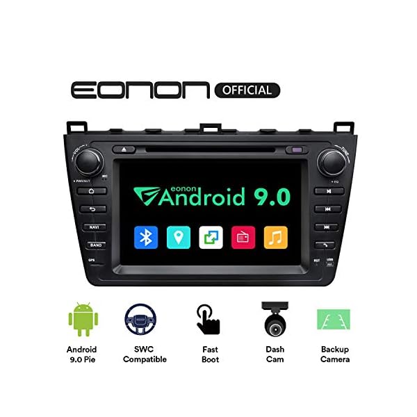 eonon GA9398 fit Mazda 6 2009 2010 2011 2012 Android 9 2G RAM 32G ROM Quad-Core 20,3 cm HD Touchscreen Audio Video Stereo DVD GPS kompatibel mit Bose System Support Bluetooth 4G Dongle WiFi