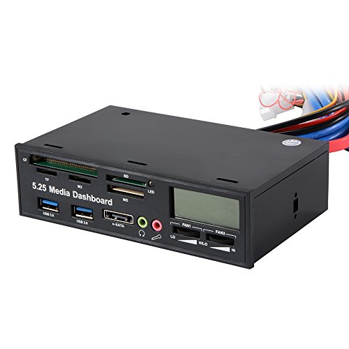 XCSOURCE® Multifunktions 5.25″ Media Dashboard LCD Display USB 3.0 eSATA All-in-1 Kartenleser Frontplatte AC747 - 5