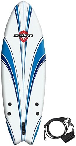 Alder Delta Hybrid Fish Soft surfboard 5ft 6 - White/Blue
