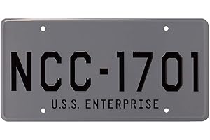 ASVP Shop Star Trek – USS Enterprise – NCC-1701 – geprägtes Nummernschild aus Metall