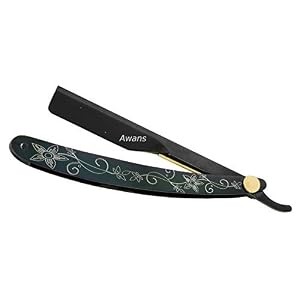 Awans Italian Design Straight Cut Throat Razor with Titanium Black Handle - Professional Barber Style Swing Lock Razor… - Image 4