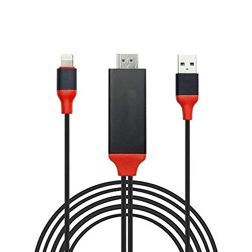 Corrente a HDMI, cavo 2 m, 1080p video HDMI Cavo AV connettore di conversione stesso dispositivo a schermo HDTV compatibile per Phone 7/6/5 Serie, Pad Air/Mini/Pro, Pod touch.