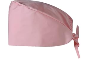 GLOBAL JDM Gorro Quirúrgico Sanitario Unisex | Para Mujer y Hombre | Enfermera, Dentista, Médico, Clínicas, Quirófano, Anestesista, Cocinero | 35% Algodón y 65% Poliéster | Rosa