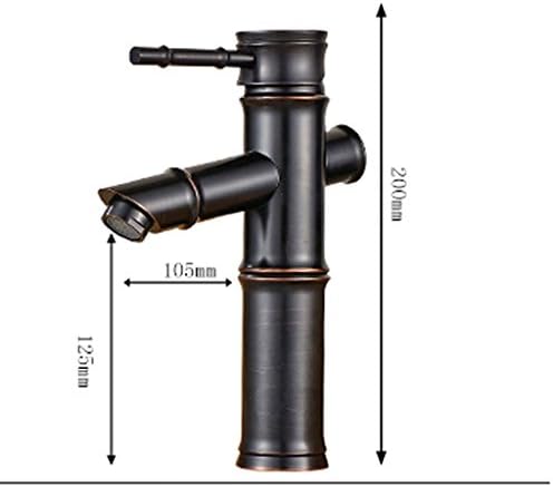 GQSS Hotel Restaurant Faucet, Waterfall Single Hole Pure Copper Faucet, Retro Bamboo Basin Hot And Cold Faucet ( Color : Retro 02 )