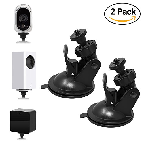 Preisvergleich Produktbild Sicherheit Kamera Wandhalterung, fyoung 360 ° Verstellbar Saugnapf Halterung mit Waschbar Silica Gel für Arlo wyze Cam Pfanne Oculus Sensor HTC Vive Basisstation Innen- / Außeneinsatz (Schwarz)
