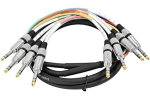 SEISMIC AUDIO 4 Channel 1/4" TRS Snake Cable - 10 Feet Long - Serviceable Ends - Pro Audio Effects Snake for Live Live, Recording, Studios, and Gigs - Patch, Amp, Mixer, Audio Interface 10'