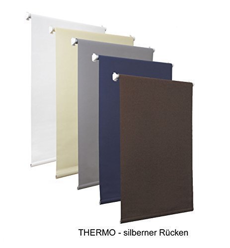 Dekondo - Thermo Verdunkelungsrollo Seitenzug Rollo Klemmrollo BRAUN ohne Bohren verschiedene Größen (60x150cm)