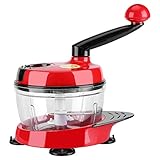 【SEGURO】Envase de comida grande y transparente, que puede contener suficiente comida para el uso diario de su familia, también puede observar el proceso de cortar en un recipiente transparente. Base robusta con 4 pies antideslizantes para proteger el helicóptero de su movimiento, seguro y conveniente