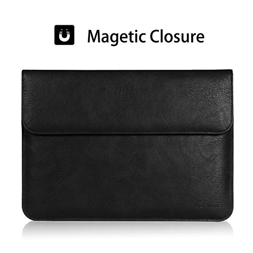 Fintie 11-12 Zoll Tasche – Kunstleder Hülle Schutzhülle Sleeve Wallet Case Aktentasche mit Karten-Slot für Microsoft Surface Pro 4 / 3, Surface 3, Lenovo Yoga Book 10,1 Zoll, MacBook Air 11 / MacBook 12 Notebook Laptop Bag, Schwarz - 2