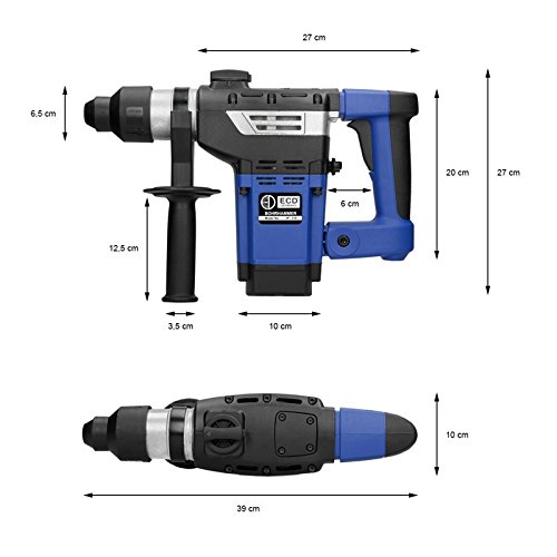 ECD Germany 1800W Borhammer 230V 4300 Schläge/Min 6 Joule Schlagleistung 2,5 m Kabellänge inkl. Koffer und Zubehör - 2