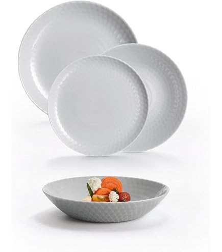 LUMINARC Diwali Paradise - Service 12 Pièces Verre Opale Vert 4 Personnes - Élégant & Résistant