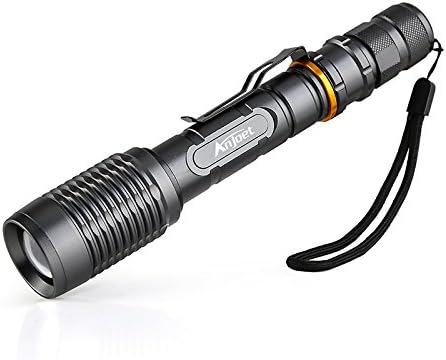 5000LM CREE XM-L2 5-Modes LED Flashlight LED Adjustable Flashlight Torch Light Suitable Two 5000mAh Batteries Lamps (Silver)