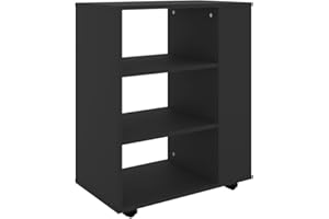 ‎VIDAXL vidaXL Szafka na kółkach, czarna, 60x35x75 cm, materiał drewnopochodny