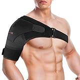 SYOSIN Shoulder Brace, Adjustable Rotator Cuff Support for Injury Prevention, Dislocated AC Joint, Tendonitis and Fracture - Shoulder Compression Sleeve Compatible with Hot/Ice Pad for Men & Women