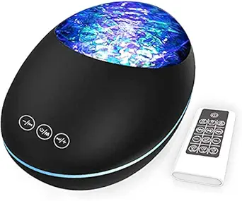 Jukkre Lucky Stone Ocean Wave Projector LED Night Light Remote Control TF Cards Music Player Speaker Aurora Water Wave Projection 5