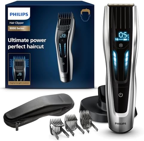 Philips Hair Clipper Serie 9000 Regolacapelli con Interfaccia Digital Swipe (Modello HC9450/20)