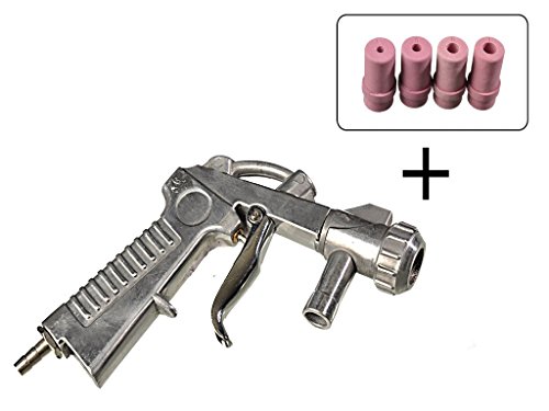 Sandstrahlpistole mit 4 Aufsätzen für Strahlkabinen SBC-90 / 220 / 350 / P1