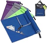 ✅ SCHNELLTROCKNEND, LEICHT, SAUGSTARK, SAMTWEICH-Unsere Mikrofasertücher bestehen aus hochwertigem Mikrofaser-Stoff, der speziell für ihre Weichheit ausgewählt wurde und zugleich besonders saugstark, schnelltrocknend und leicht. Reisen Sie leicht und sparen Sie Platz im Rucksack /Koffer auf Reisen. Perfekt reisehandtuch, backpacker handtuch, travel handtücher, strandtuch. DRUCKKNOPFSCHLAUFE- Zum überall einfachen Aufhängen und Trocknen. Macht es zum idealem Outdoor Handtuch und Trekking Handtuch