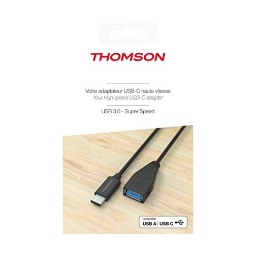 Thomson THUSBAFTOC3AB - Cable transferencia de datos USB-C/USB, 1 m, negro