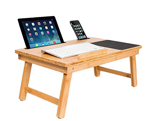 Sofia + Sam Multi Tasking Laptop Bed Tray | Supports Laptops Up To 18 Inches (Natural)