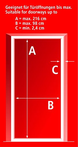 tesa Insect Stop Fliegengitter Alu COMFORT für Türen / Zuschneidbares Insektengitter mit Aluminium-Rahmen und ClearView-Gewebe / 100 cm x 220 cm - 3