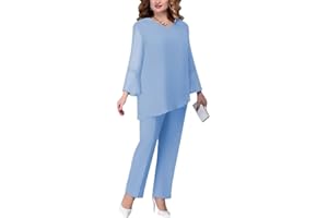 VAGBALENA La Elegante Camisa de Gasa de Dos Piezas Las Mujeres los Pantalones de Cintura Alta el Traje de Dos Piezas el Vestido de Noche de Tul de Gran tamaño Elegante Vintage Dos Piezas