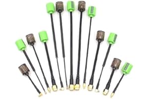 SPARKHOBBY Lollipop 5 RHCP/LHCP 5.8G 2.8dBi Mini FPV Antenna SMA/RP-SMA/MMCX-Straight/MMCX-Angle/UFL for RC Transmitter Receiver Drones DIY (L 60mm SMA Green)